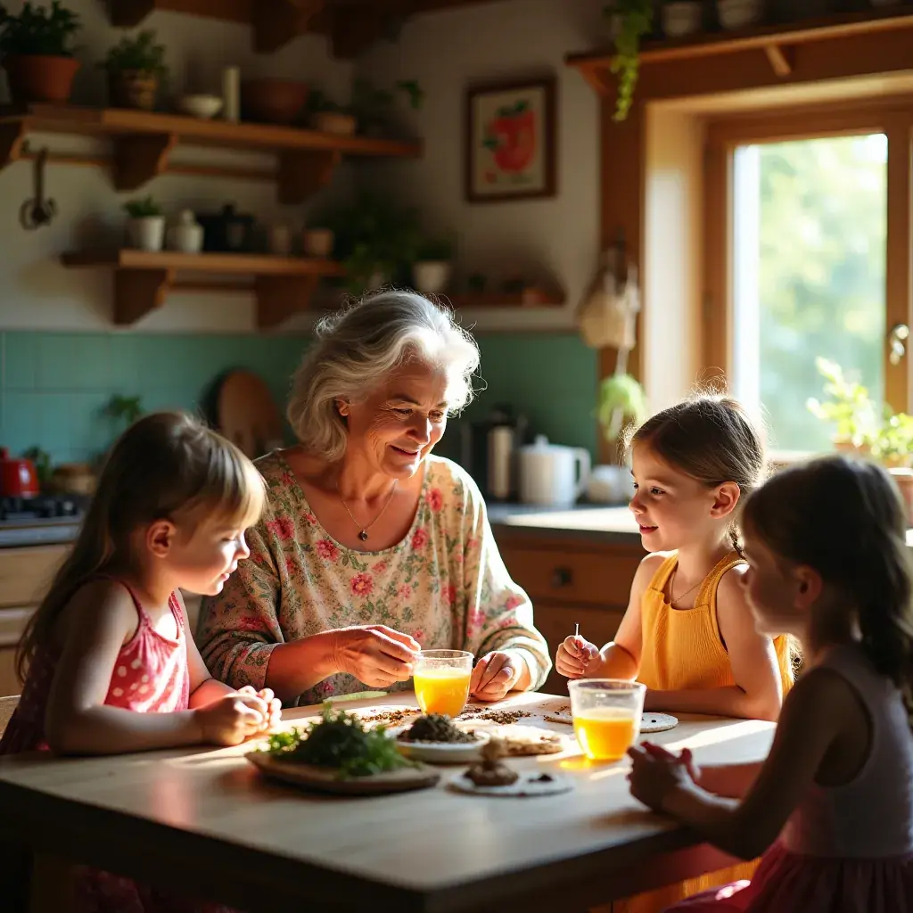 A tea elkészítése közben használt szerszámok, mint a teaszűrő és a kanál.